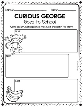 Curious George Goes to School activity page sample
