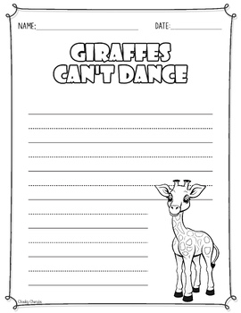 Giraffes Can't Dance activity page sample