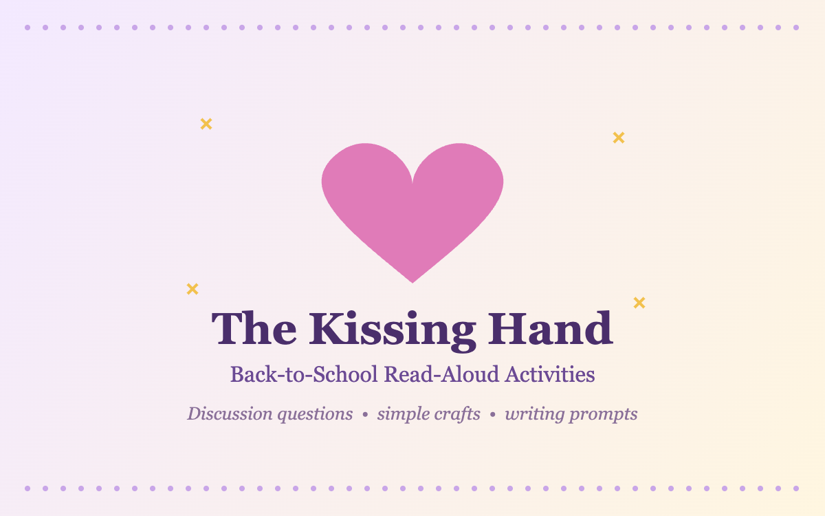 The Kissing Hand back-to-school read-aloud activities graphic
